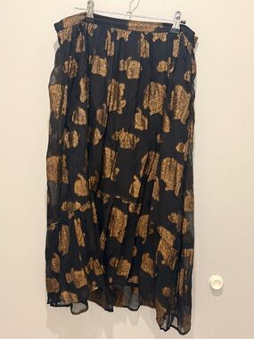 Lined Skirt gold floral